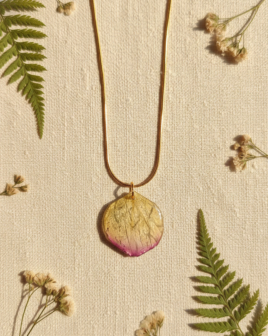 White Rose Petal Necklace